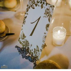 12X Silver Easel number holders for Weddings
